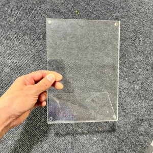 Gia công Kệ mica A5 gắn nam châm 04 góc giữ giấy tại Hà Nội