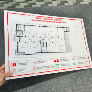 Biển sơ đồ thoát nạn - thoát hiểm cho phân xưởng và tòa nhà